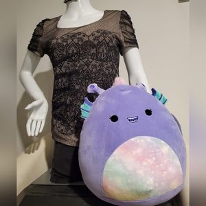 NWT 12in. Roboyo The Alien Squishmallow Purple & Rainbow Tie-Dye Mint Gr…